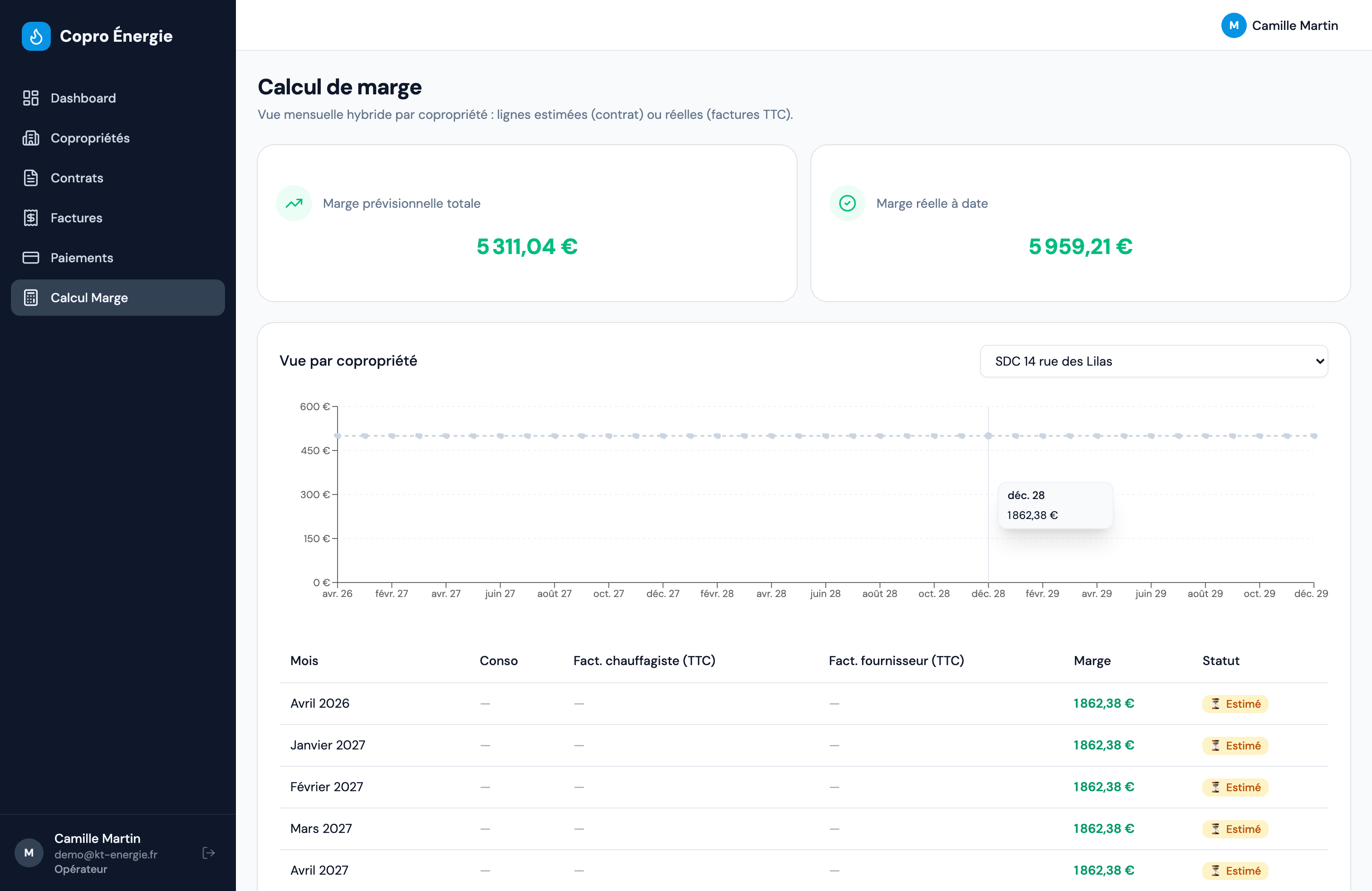 Module de devis avec calcul de marge automatique — KT Energie