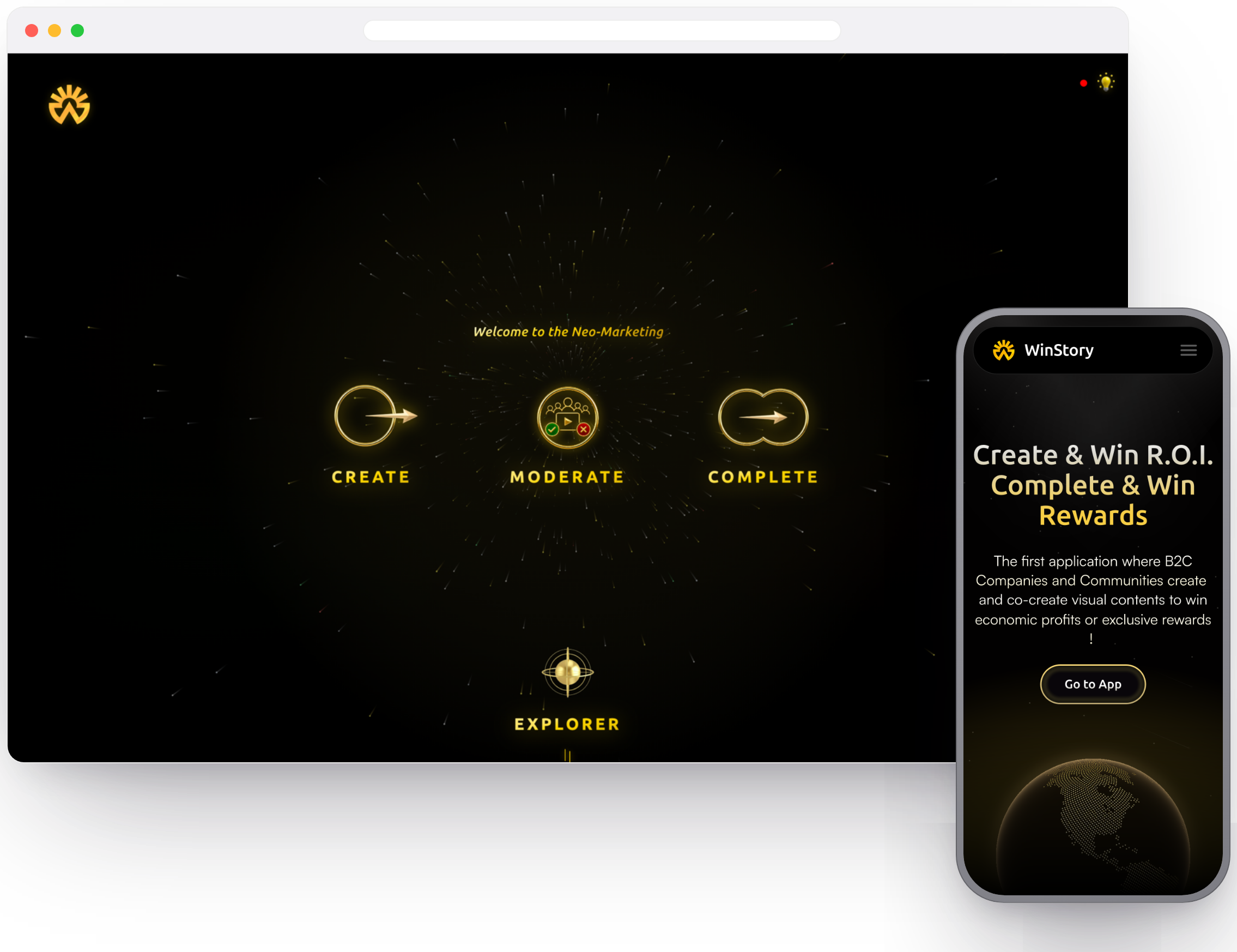 Aperçu desktop et mobile — Winstory